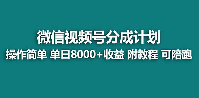【蓝海项目】视频号分成计划，单天收益8000 ，附玩法教程！-天天资源网