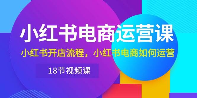 小红书·电商运营课：小红书开店流程，小红书电商如何运营（18节视频课）-天天资源网