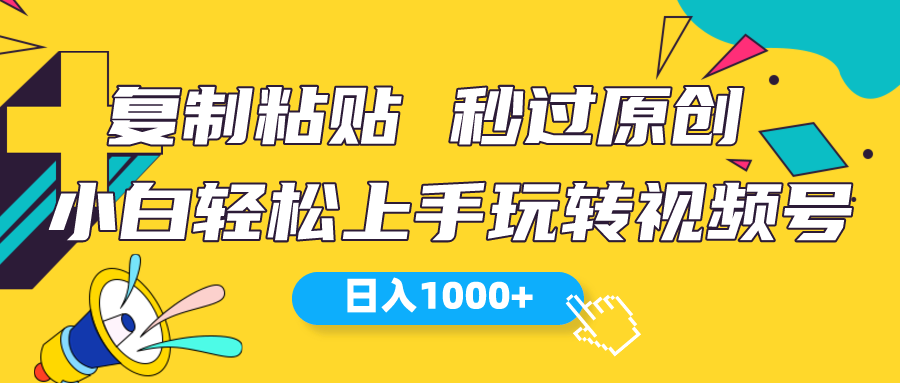 视频号新玩法 小白可上手 日入1000+-天天资源网