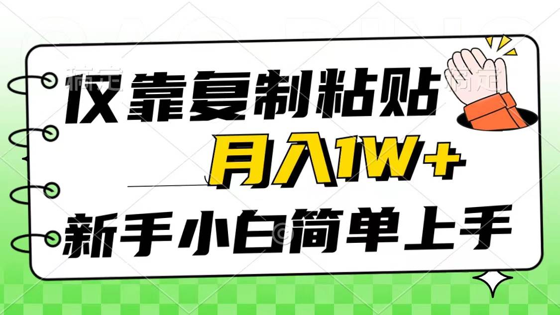 仅靠复制粘贴，被动收益，轻松月入1w+，新手小白秒上手，互联网风口项目-天天资源网