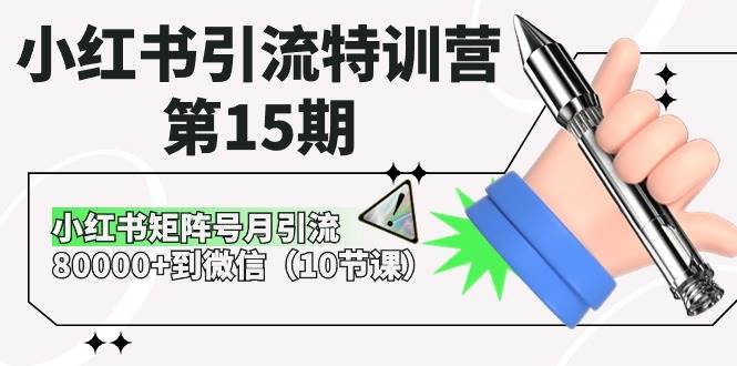 小红书引流特训营-第15期，小红书矩阵号月引流80000+到微信（10节课）-天天资源网