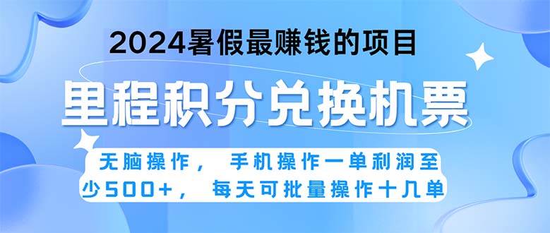2024暑假最赚钱的兼职项目，无脑操作，正是项目利润高爆发时期。一单利…-天天资源网