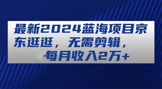 最新2024蓝海项目京东逛逛，无需剪辑，每月收入2万+-天天资源网