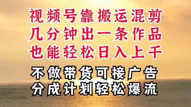 深层揭秘视频号项目，是如何靠搬运混剪做到日入过千上万的，带你轻松爆…-天天资源网