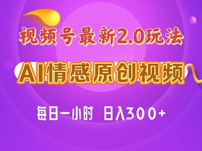 视频号情感赛道2.0.纯原创视频，每天1小时，小白易上手，保姆级教学-天天资源网