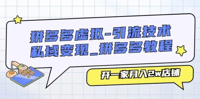 拼多多虚拟-引流技术与私域变现_拼多多教程：开一家月入2w店铺-天天资源网