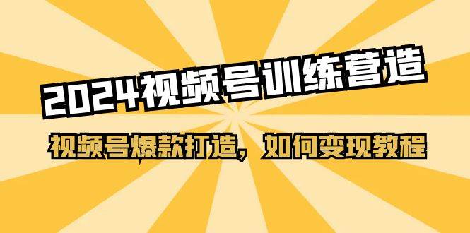 2024视频号训练营，视频号爆款打造，如何变现教程（20节课）-天天资源网