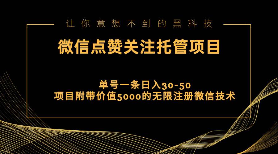 视频号托管点赞关注，单微信30-50元，附带价值5000无限注册微信技术-天天资源网