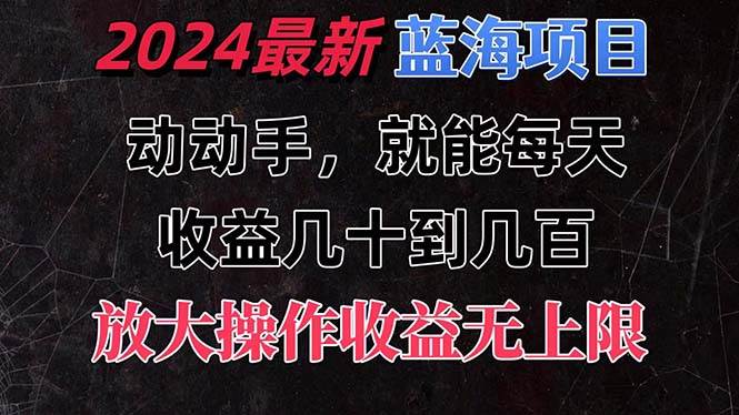 有手就行的2024全新蓝海项目，每天1小时收益几十到几百，可放大操作收…-天天资源网