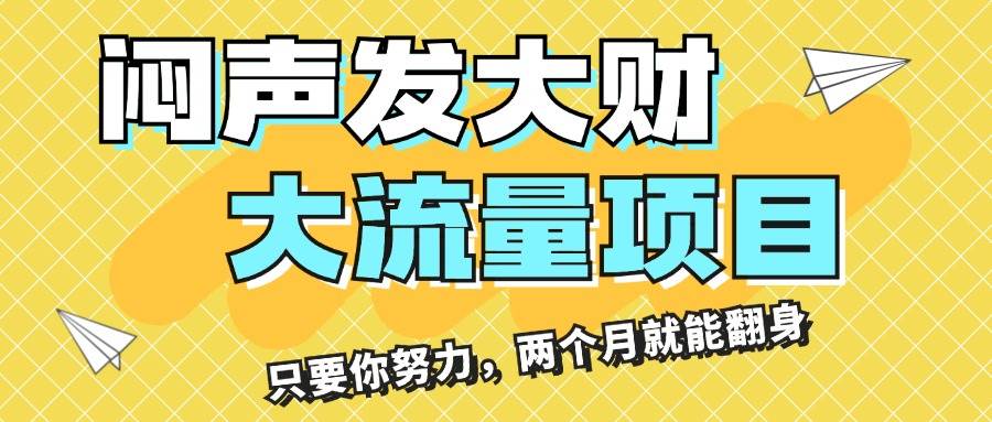 闷声发大财，大流量项目，月收益过3万，只要你努力，两个月就能翻身-天天资源网
