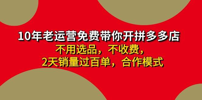 拼多多 最新合作开店日收4000+两天销量过百单，无学费、老运营代操作、…-天天资源网