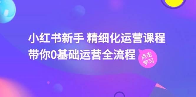 小红书新手 精细化运营课程，带你0基础运营全流程（41节视频课）-天天资源网