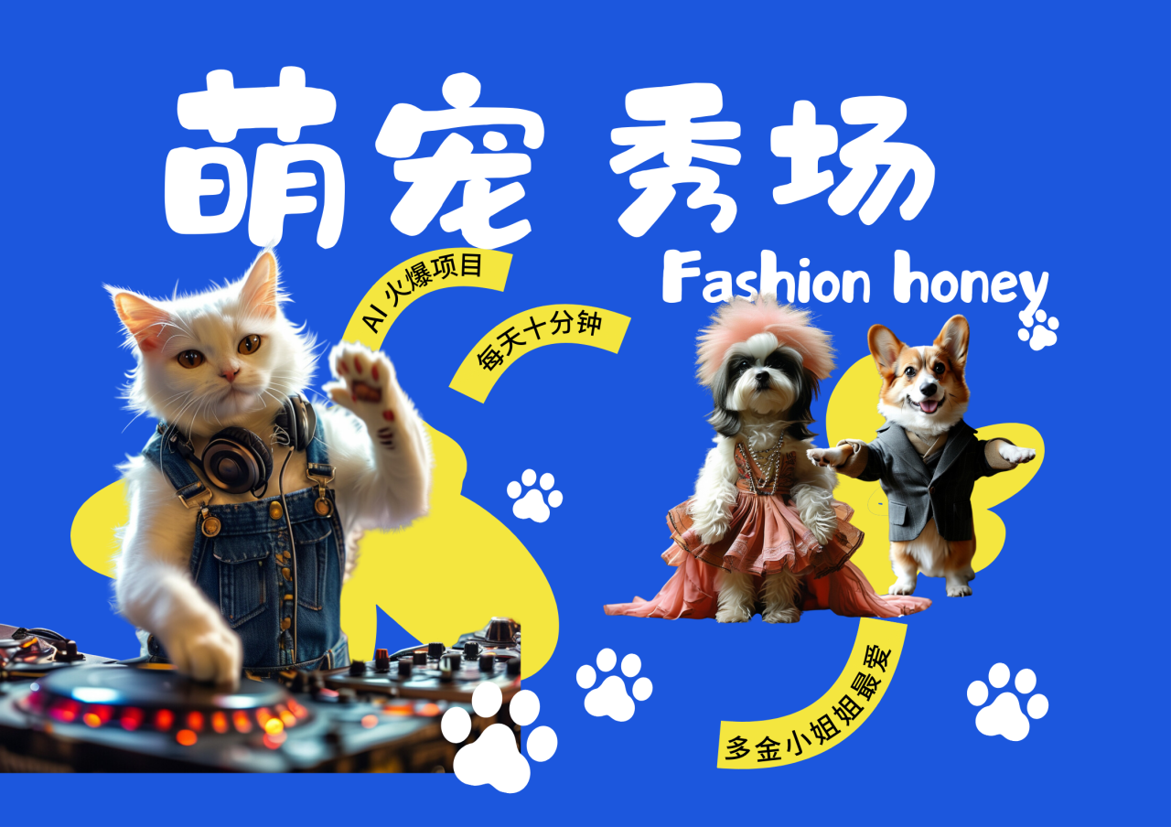 酷飒动物跳舞走秀  时尚喵FASHION汪 多金小姐姐最爱的 轻松月入破万-天天资源网