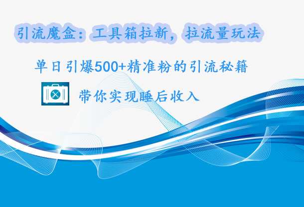 引流魔盒：工具箱拉新，拉流量玩法，单日引爆500+精准粉的引流秘籍，带你实现睡后收入-天天资源网