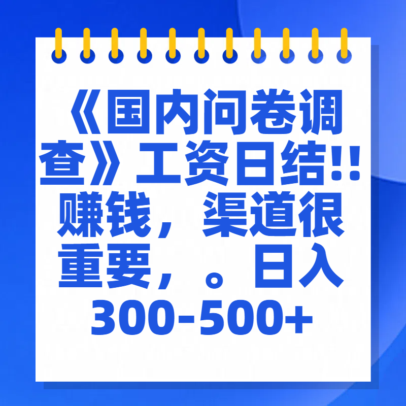 问卷调查答题，一个人在家也可以闷声发大财，小白一天2张，【揭秘】-天天资源网