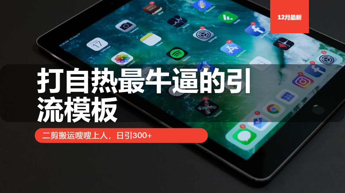 打自热最牛逼的引流模板，日引300+，二剪搬运嗖嗖上人-天天资源网
