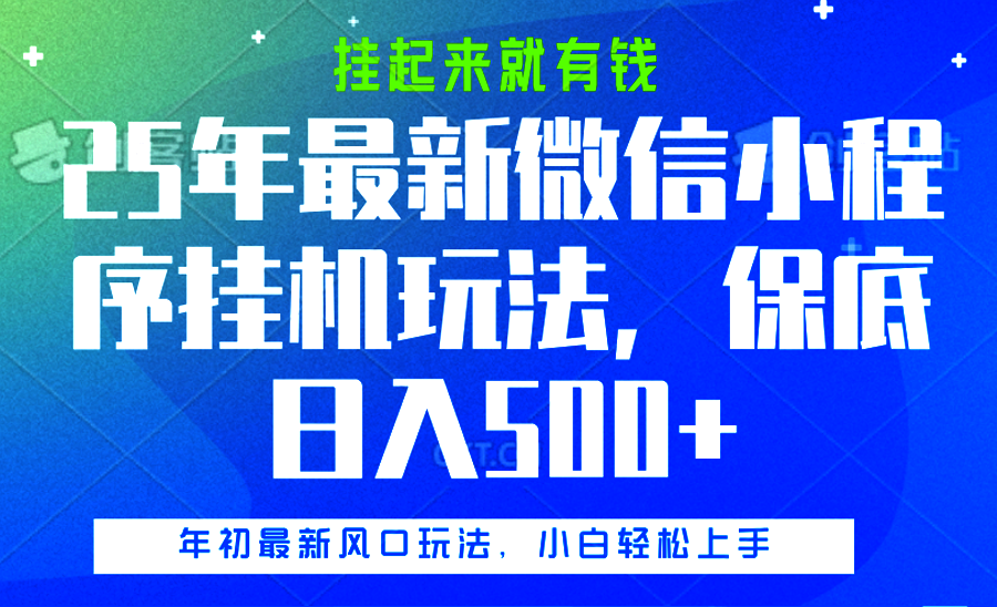 25年最新微信小程序挂机玩法，挂起来就有钱，保底日入500+-天天资源网