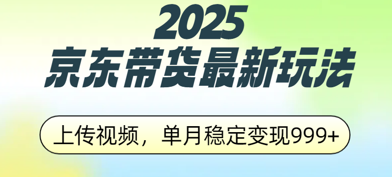 2025京东带货最新玩法，上传视频，单月稳定变现999+-天天资源网