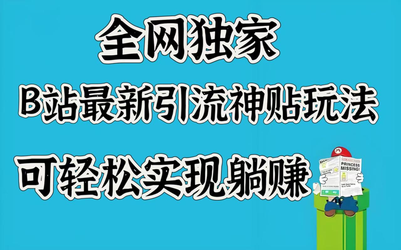 全网独家，B站最新引流神贴玩法，可轻松实现躺赚-天天资源网