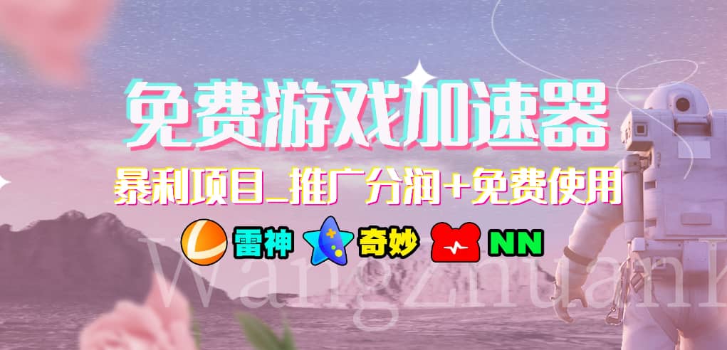 游戏加速器推广项目，小白轻松上手，长期可做-天天资源网