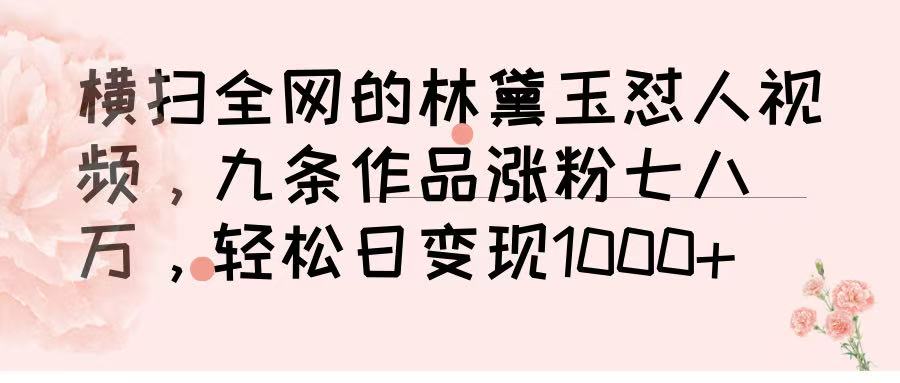 横扫全网的林黛玉怼人视频，九条作品涨粉七八万，轻松日变现 1000➕-天天资源网