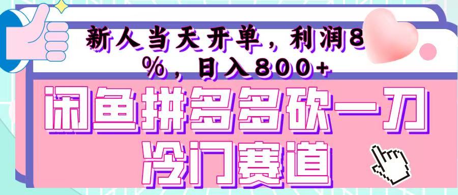 咸鱼拼夕夕砍一刀冷门暴力赛道，新人当天开单，利润百分之八十，日入 800+-天天资源网