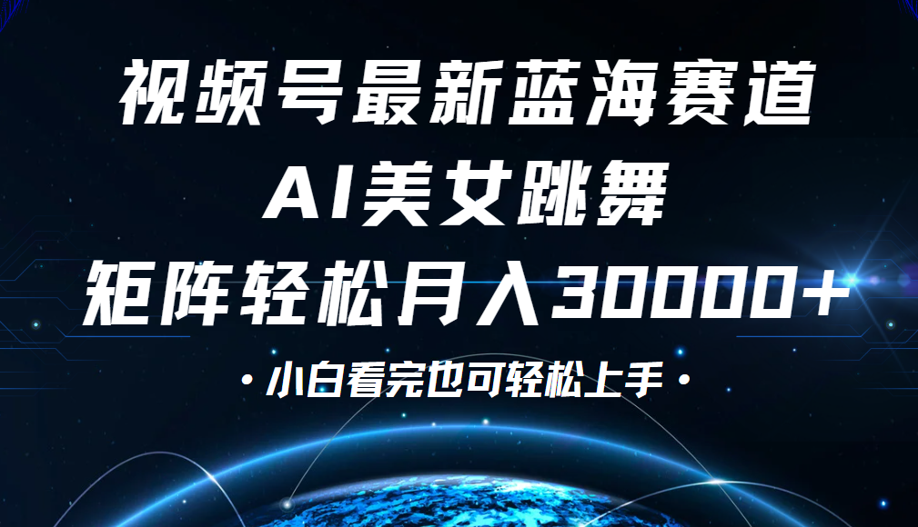 视频号蓝海赛道玩法，当天起号，拉爆流量收益，小白也能轻松月入30000+-天天资源网