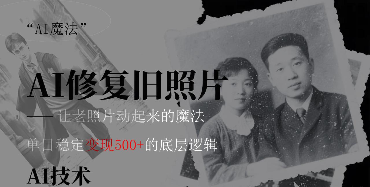 AI 魔法：让泛黄旧照变成朋友圈爆款视频，私域转化率提升50%，单日变现500+-天天资源网
