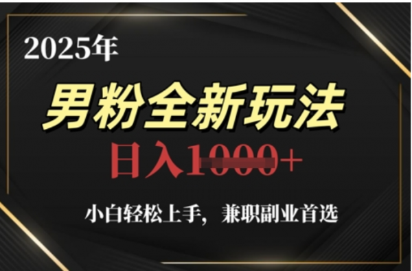 2025年男粉全自动变现，5月最新玩法，小白轻松上手，兼职副业首选，轻轻松松日入四位数-天天资源网