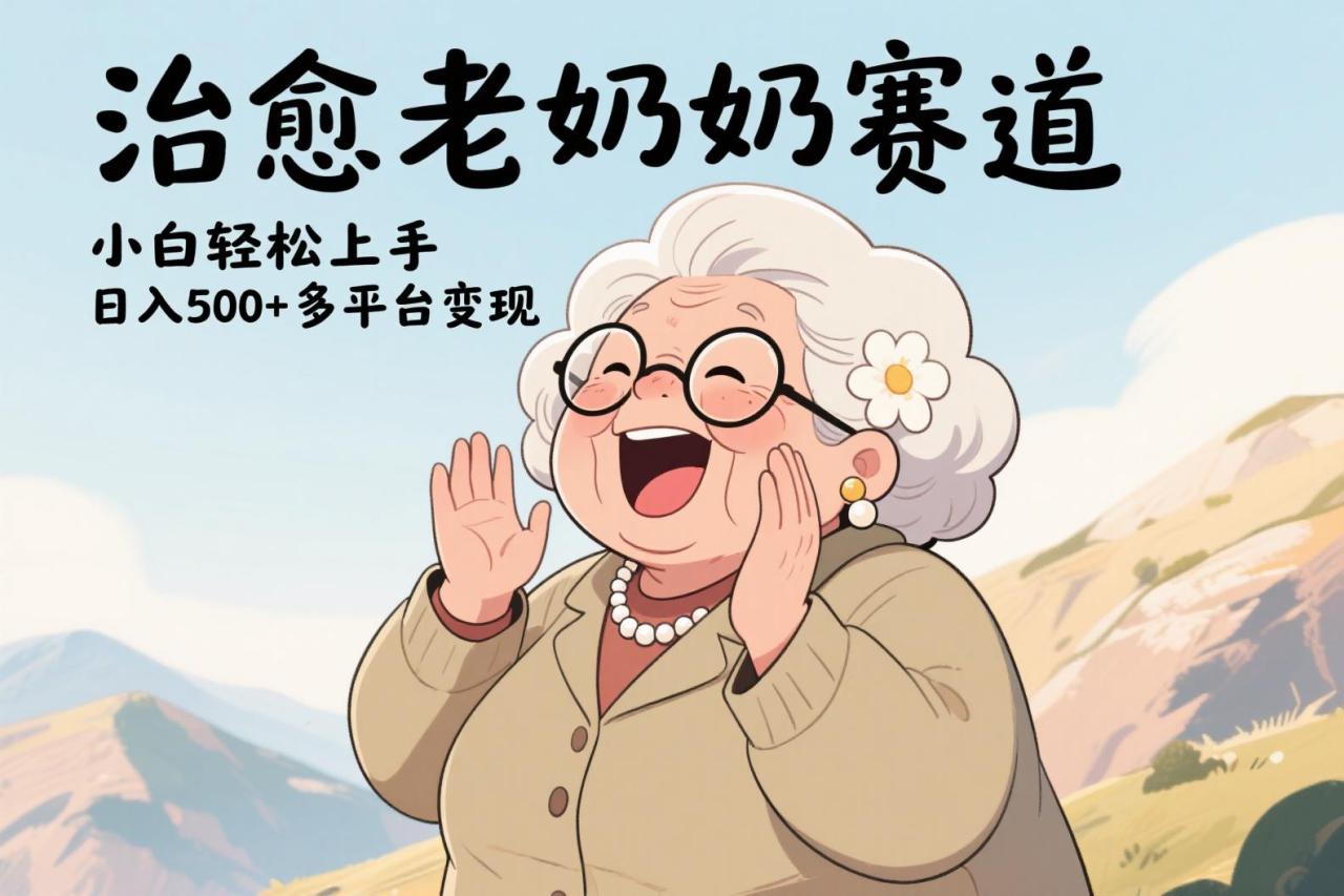 视频号治愈老奶奶赛道，小白轻松上手，日入500+多平台变现-天天资源网