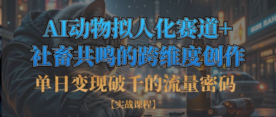 单日变现破千的流量密码,AI动物拟人化赛道+社畜共鸣的跨维度创作-天天资源网